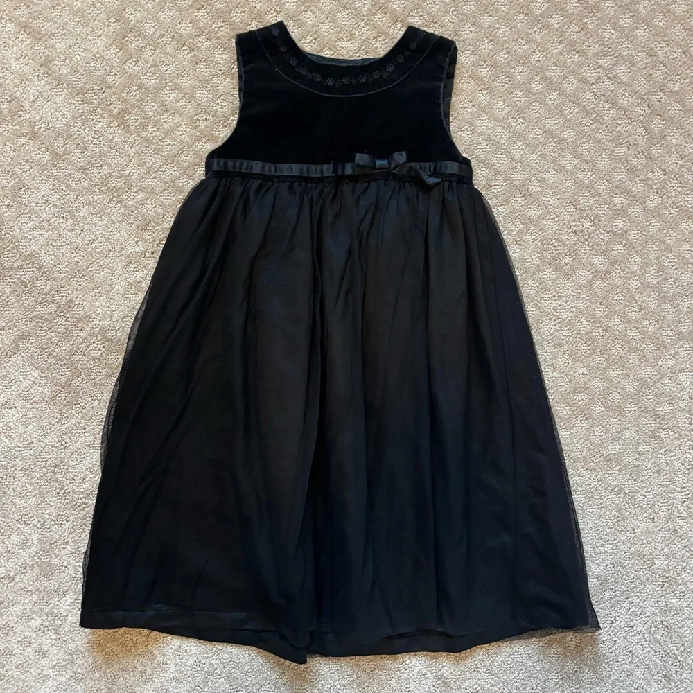 Carters Black Formal Velvet & Tulle Dress